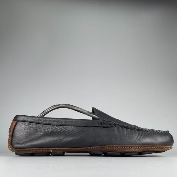 Allen Edmonds Castine Men\'s 12 B Black Leather Slip On Driving Moccasins Loafers
